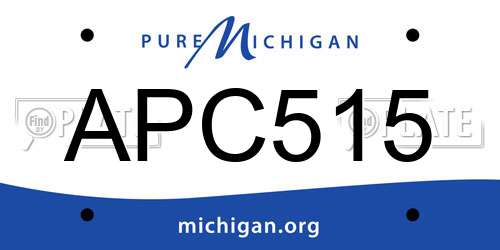 APC515 Michigan License Plate