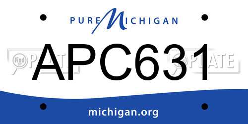 APC631 Michigan License Plate