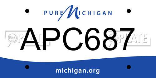 APC687 Michigan License Plate
