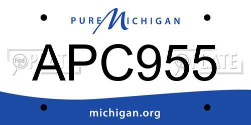 APC955 Michigan License Plate