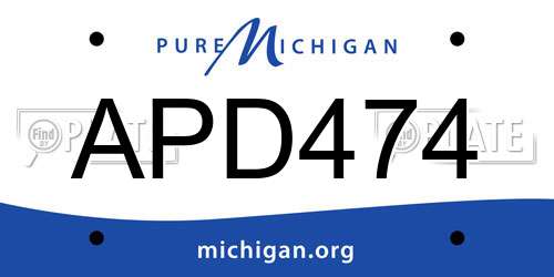 APD474 Michigan License Plate
