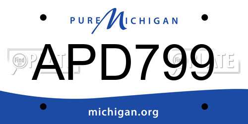 APD799 Michigan License Plate