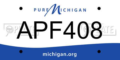 APF408 Michigan License Plate
