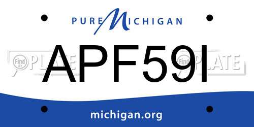 APF59I Michigan License Plate