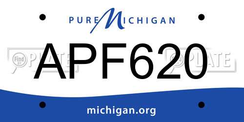 APF620 Michigan License Plate