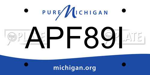 APF89I Michigan License Plate
