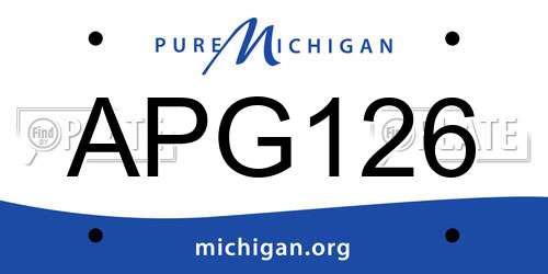 APG126 Michigan License Plate