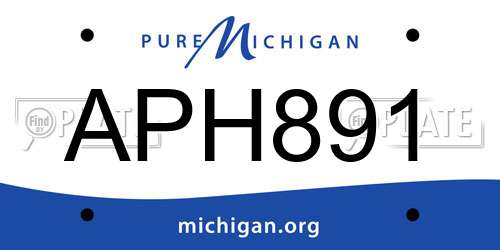 APH891 Michigan License Plate