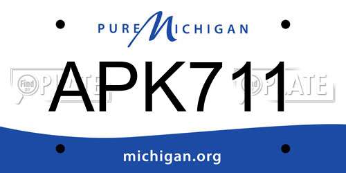 APK711 Michigan License Plate