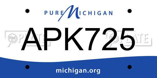 APK725 Michigan License Plate