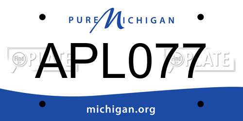 APL077 Michigan License Plate