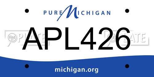 APL426 Michigan License Plate