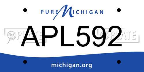 APL592 Michigan License Plate