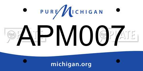 APM007 Michigan License Plate
