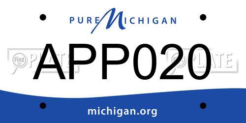 APP020 Michigan License Plate
