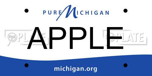 APPLE Michigan License Plate