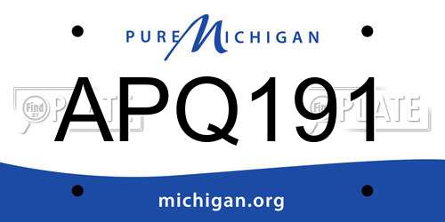 APQ191 Michigan License Plate