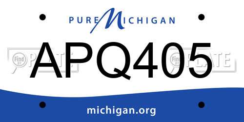 APQ405 Michigan License Plate