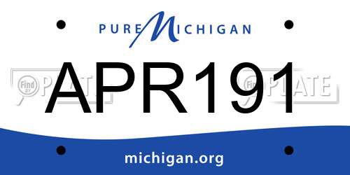 APR191 Michigan License Plate
