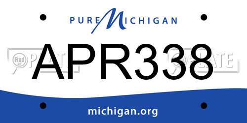 APR338 Michigan License Plate