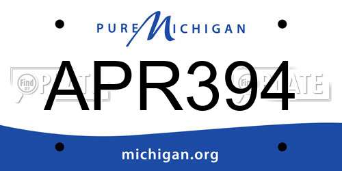 APR394 Michigan License Plate