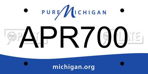 APR700 Michigan License Plate
