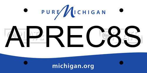 APREC8S Michigan License Plate