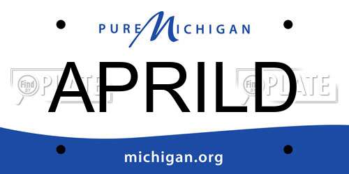 APRILD Michigan License Plate