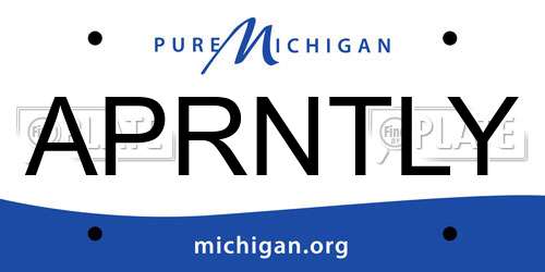 APRNTLY Michigan License Plate