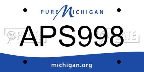 APS998 Michigan License Plate