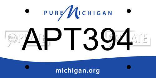 APT394 Michigan License Plate