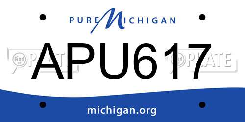 APU617 Michigan License Plate