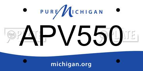 APV550 Michigan License Plate