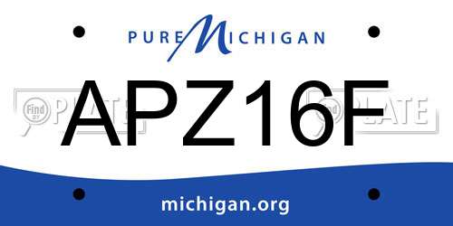 APZ16F Michigan License Plate
