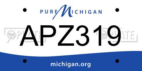 APZ319 Michigan License Plate