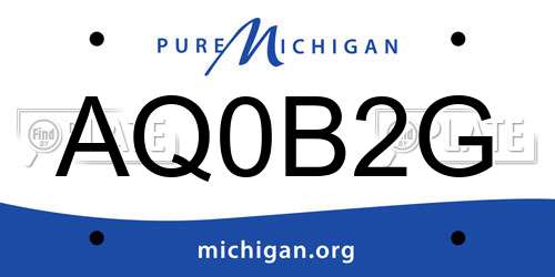 AQ0B2G Michigan License Plate