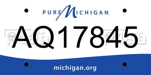 AQ17845 Michigan License Plate