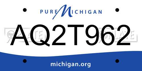 AQ2T962 Michigan License Plate
