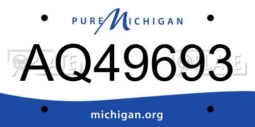 AQ49693 Michigan License Plate