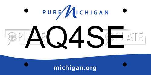 AQ4SE Michigan License Plate