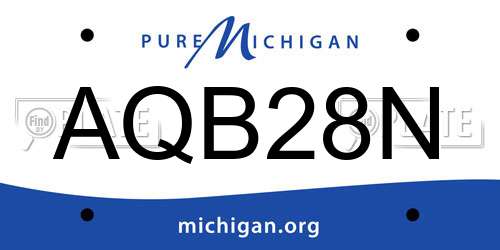 AQB28N Michigan License Plate