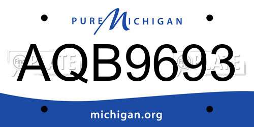 AQB9693 Michigan License Plate