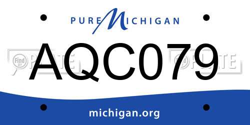 AQC079 Michigan License Plate