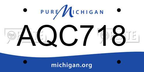 AQC718 Michigan License Plate