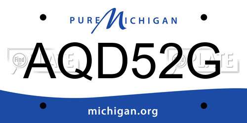 AQD52G Michigan License Plate