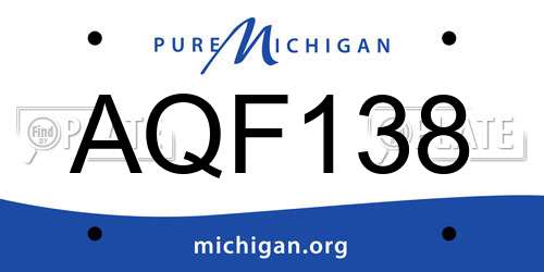 AQF138 Michigan License Plate