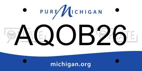 AQOB26 Michigan License Plate