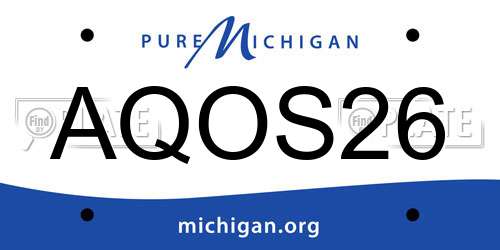 AQOS26 Michigan License Plate