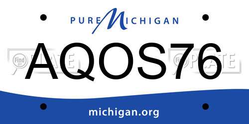 AQOS76 Michigan License Plate