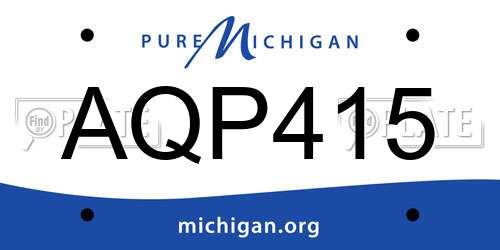 AQP415 Michigan License Plate
